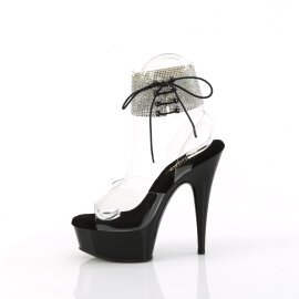 Pleaser DELIGHT-691-2RS Sandales à plateforme Transparent Strass Noir EU-35 / US-5
