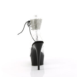 Pleaser DELIGHT-691-2RS Sandales à plateforme Transparent Strass Noir EU-35 / US-5
