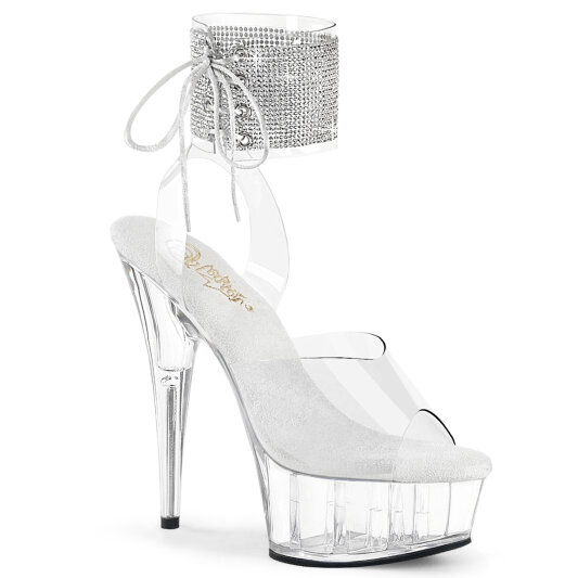 Pleaser DELIGHT-691-2RS Sandales à plateforme Transparent Strass EU-36 / US-6