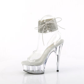 Pleaser DELIGHT-691-2RS Sandales à plateforme Transparent Strass EU-36 / US-6