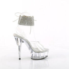 Pleaser DELIGHT-691-2RS Sandales à plateforme Transparent Strass EU-36 / US-6