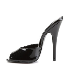 Devious DOMINA-101 Mules Revêtement laqué Noir EU-39 / US-9