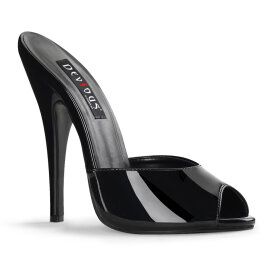 Devious DOMINA-101 Mules Revêtement laqué Noir EU-40 / US-10