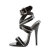 Devious DOMINA-119 Sandales Revêtement laqué Noir EU-35 / US-5