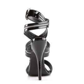 Devious DOMINA-119 Sandales Revêtement laqué Noir EU-36 / US-6