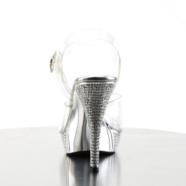 Fabulicious ELEGANT-408 Sandales à plateforme Chrome Transparent Argent EU-37 / US-7