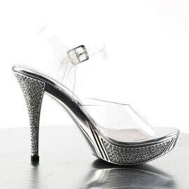 Fabulicious ELEGANT-408 Sandales à plateforme Chrome Transparent Argent EU-38 / US-8