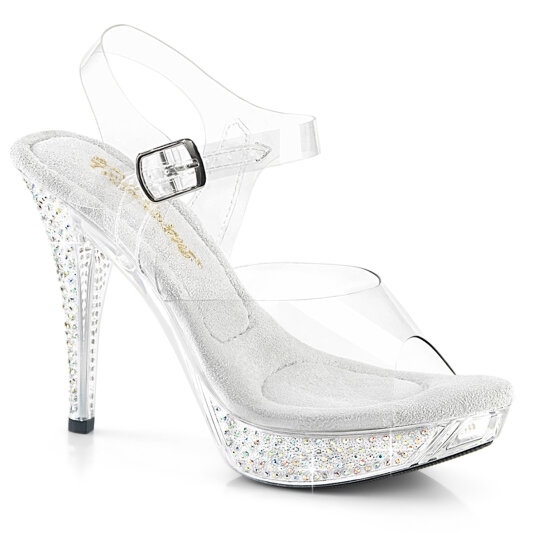 Fabulicious ELEGANT-408ABRS Sandales à plateforme Transparent Strass EU-36 / US-6