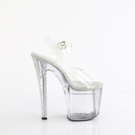 Pleaser ENCHANT-708AQUA-04 Sandales à plateforme Transparent Paillettes Argent EU-38 / US-8