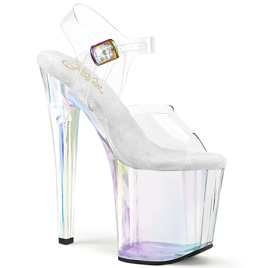 Pleaser ENCHANT-708HT Sandales à plateforme Transparent Holo Multicolore fumé EU-35 / US-5