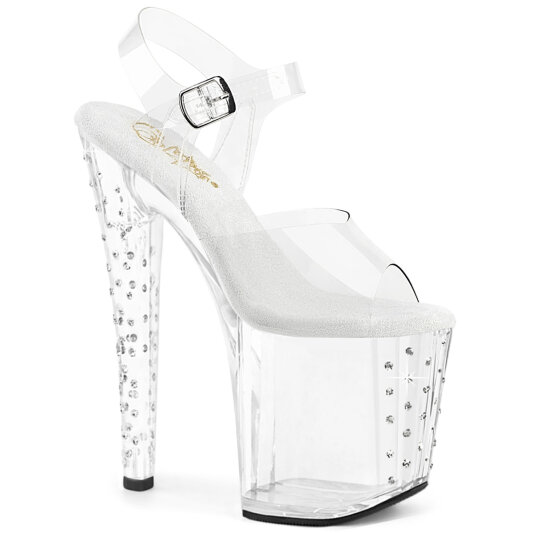 Pleaser ENCHANT-708RS Sandales à plateforme Transparent Strass EU-37 / US-7