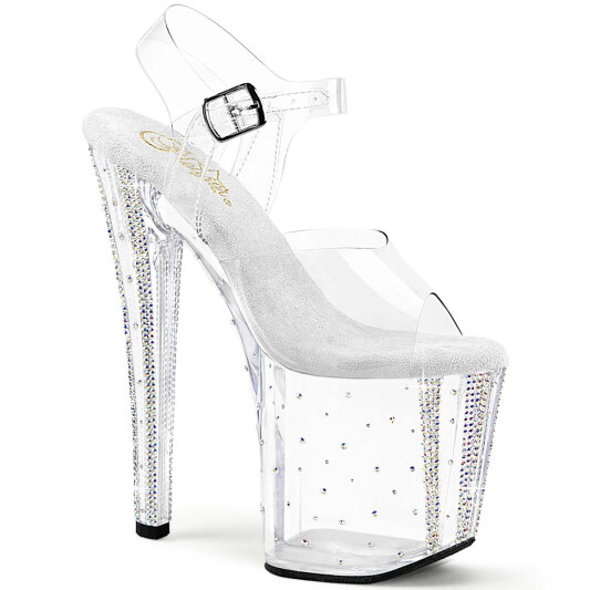 Pleaser ENCHANT-708RS-01 Sandales à plateforme Transparent Strass EU-38 / US-8