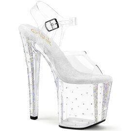 Pleaser ENCHANT-708RS-01 Sandales à plateforme Transparent Strass EU-38 / US-8