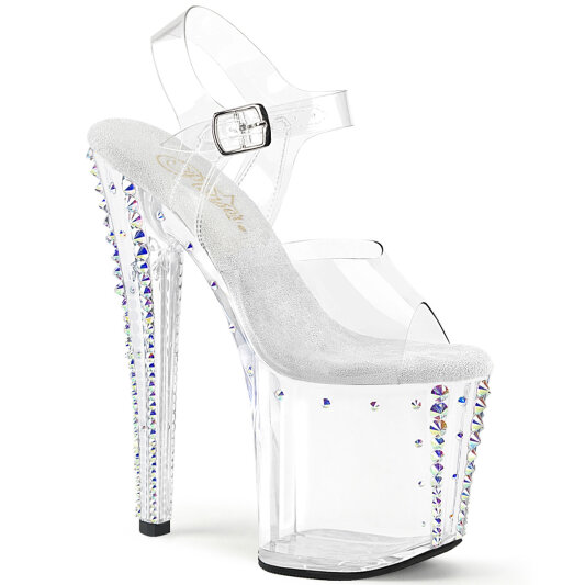 Pleaser ENCHANT-708RS-02 Sandales à plateforme Transparent Strass EU-38 / US-8