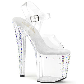 Pleaser ENCHANT-708RS-02 Sandales à plateforme Transparent Strass EU-38 / US-8