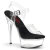 Pleaser EXCITE-608 Sandales à plateforme Transparent Noir EU-35 / US-5