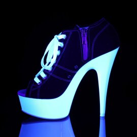 Pleaser Bottines DELIGHT-600SK-01 Noir Néon Blanc EU-35/US-5