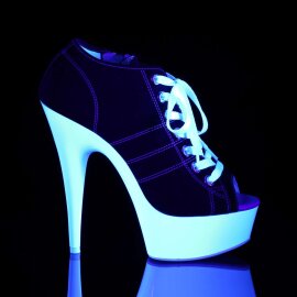 Pleaser Bottines DELIGHT-600SK-01 Noir Néon Blanc EU-35/US-5