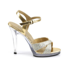 Fabulicious FLAIR-419/G/C Sandales Transparent Paillettes Or EU-36 / US-6