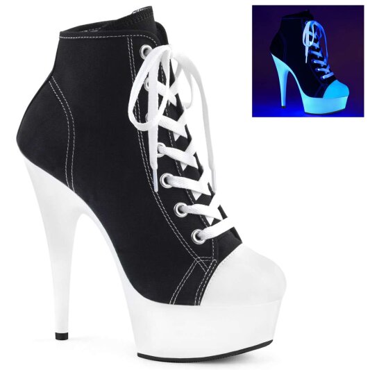 Pleaser Bottines DELIGHT-600SK-02 Noir Néon Blanc EU-35/US-5