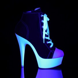Pleaser Bottines DELIGHT-600SK-02 Noir Néon Blanc EU-35/US-5