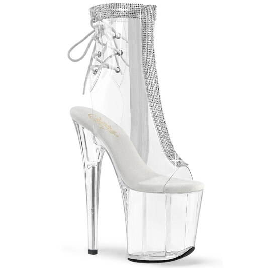 Pleaser FLAMINGO-1018C-2RS Bottines à plateforme Transparent Strass EU-37 / US-7