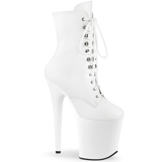 Pleaser FLAMINGO-1020 Bottines à plateforme Similicuir Blanc EU-37 / US-7