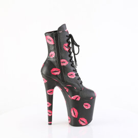 Pleaser FLAMINGO-1020KISSES Bottines à plateforme Similicuir Noir EU-35 / US-5
