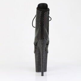 Pleaser FLAMINGO-1020RM Bottines à plateforme Similicuir Strass Maille Noir EU-35 / US-5