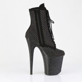 Pleaser FLAMINGO-1020RM Bottines à plateforme Similicuir Strass Maille Noir EU-37 / US-7