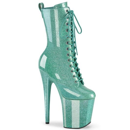 Pleaser FLAMINGO-1040GP Bottines à plateforme Revêtement laqué Paillettes Turquoise EU-37 / US-7
