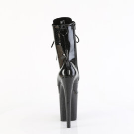 Pleaser FLAMINGO-1040GP Bottines à plateforme Revêtement laqué Paillettes Noir EU-37 / US-7