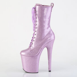 Pleaser FLAMINGO-1040GP Bottines à plateforme Revêtement laqué Paillettes Lilas clair EU-35 / US-5