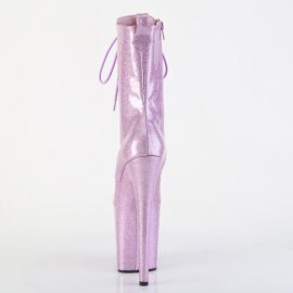 Pleaser FLAMINGO-1040GP Bottines à plateforme Revêtement laqué Paillettes Lilas clair EU-37 / US-7