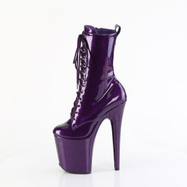 Pleaser FLAMINGO-1040GP Bottines à plateforme Revêtement laqué Paillettes Lilas Fluo EU-35 / US-5