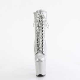 Pleaser FLAMINGO-1040GP Bottines à plateforme Revêtement laqué Paillettes Argent EU-35 / US-5