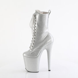 Pleaser FLAMINGO-1040GP Bottines à plateforme Revêtement laqué Paillettes Argent EU-37 / US-7