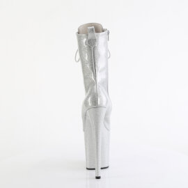 Pleaser FLAMINGO-1040GP Bottines à plateforme Revêtement laqué Paillettes Argent EU-37 / US-7