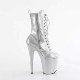 Pleaser FLAMINGO-1040GP Bottines à plateforme Revêtement laqué Paillettes Argent EU-38 / US-8