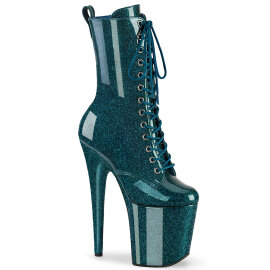 Pleaser FLAMINGO-1040GP Bottines à plateforme Revêtement laqué Paillettes Bleu Vert EU-37 / US-7