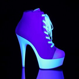Pleaser Bottines DELIGHT-600SK-02 Rose Néon Blanc EU-39/US-9
