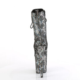 Pleaser FLAMINGO-1040SPF Bottines à plateforme Tissu Holo Métallique Noir EU-36 / US-6