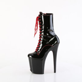 Pleaser FLAMINGO-1040TT Bottines à plateforme Revêtement laqué Noir Rouge EU-37 / US-7