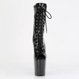 Pleaser FLAMINGO-1041GP Bottines à plateforme Revêtement laqué Paillettes Noir EU-37 / US-7