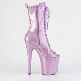 Pleaser FLAMINGO-1041GP Bottines à plateforme Revêtement laqué Paillettes Lilas clair EU-35 / US-5
