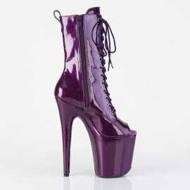 Pleaser FLAMINGO-1041GP Bottines à plateforme Revêtement laqué Paillettes Lilas foncé EU-35 / US-5