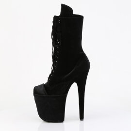 Pleaser FLAMINGO-1045VEL Bottines à plateforme Velours Noir EU-37 / US-7