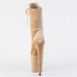 Pleaser FLAMINGO-1045VEL Bottines à plateforme Velours Beige EU-41 / US-11