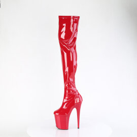 Pleaser FLAMINGO-3000 Cuissardes à plateforme Revêtement laqué Rouge EU-35 / US-5