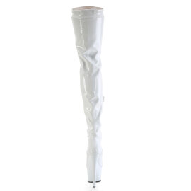 Pleaser FLAMINGO-3000 Cuissardes à plateforme Revêtement laqué Blanc EU-35 / US-5